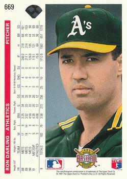 Ron Darling  baseball card collectible - Main Image 2