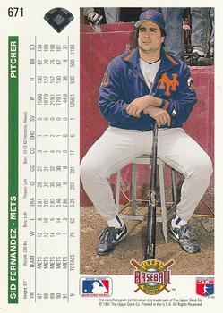 Sid Fernandez  baseball card collectible - Main Image 2