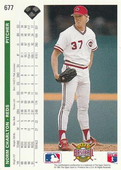 Norm Charlton  baseball card collectible - Main Image 2