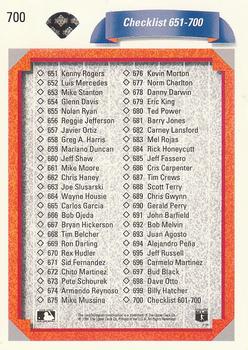 Checklist: 601-700  baseball card collectible - Main Image 2
