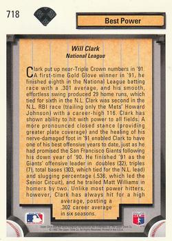 Will Clark  baseball card collectible - Main Image 2
