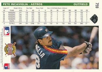 Pete Incaviglia  baseball card collectible - Main Image 2