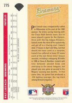 Pat Listach  baseball card collectible - Main Image 2