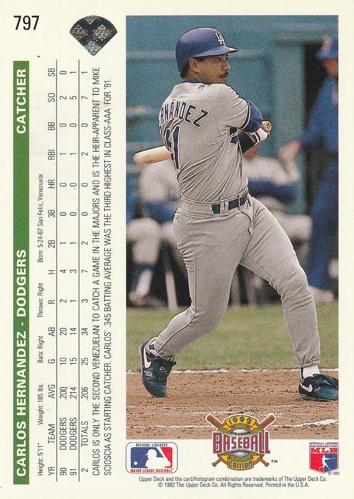 Carlos Hernandez  baseball card collectible - Main Image 2