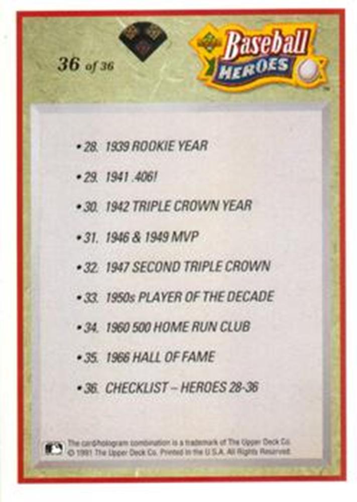 Ted Williams  baseball card collectible - Main Image 2