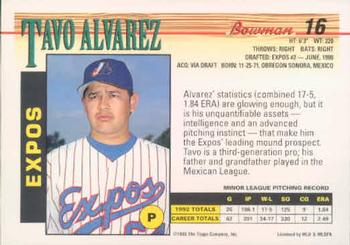 Tavo Alvarez  baseball card collectible - Main Image 2