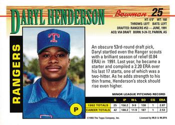 Daryl Henderson  baseball card collectible - Main Image 2