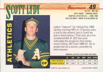 Scott Lydy  baseball card collectible - Main Image 2