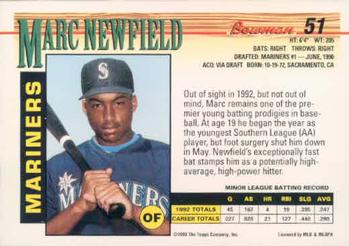 Marc Newfield  baseball card collectible - Main Image 2