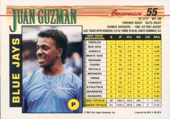 Juan Guzman  baseball card collectible - Main Image 2