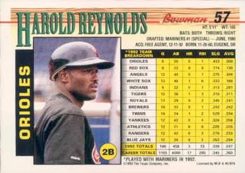Harold Reynolds  baseball card collectible - Main Image 2