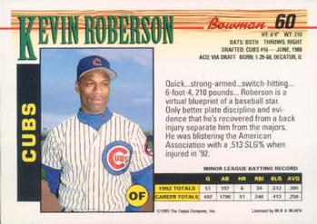 Kevin Roberson  baseball card collectible - Main Image 2