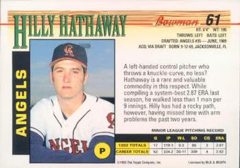 Hilly Hathaway  baseball card collectible - Main Image 2