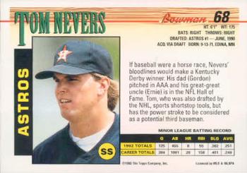 Tom Nevers  baseball card collectible - Main Image 2