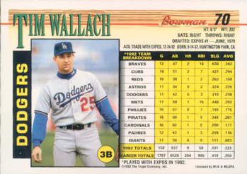 Tim Wallach  baseball card collectible - Main Image 2