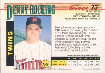 Denny Hocking  baseball card collectible - Main Image 2