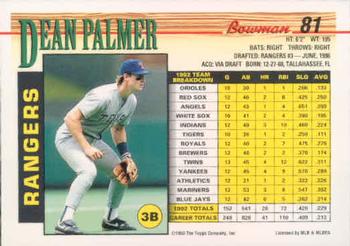 Dean Palmer  baseball card collectible - Main Image 2