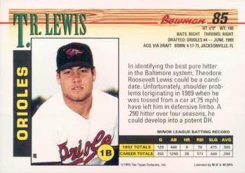 T.R. Lewis  baseball card collectible - Main Image 2