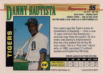 Danny Bautista  baseball card collectible - Main Image 2