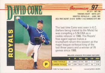 David Cone  baseball card collectible - Main Image 2