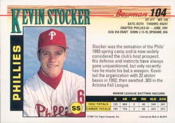 Kevin Stocker  baseball card collectible - Main Image 2