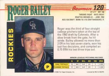 Roger Bailey  baseball card collectible - Main Image 2