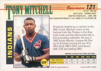 Tony Mitchell  baseball card collectible - Main Image 2