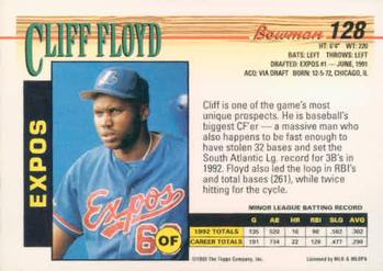 Cliff Floyd  baseball card collectible - Main Image 2