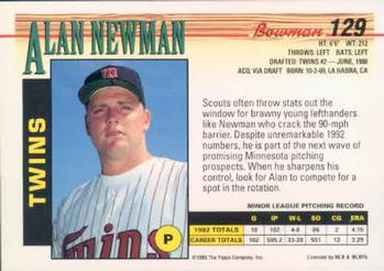 Alan Newman  baseball card collectible - Main Image 2