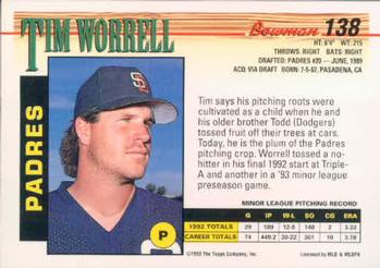 Tim Worrell  baseball card collectible - Main Image 2