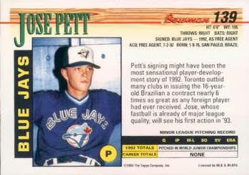 Jose Pett  baseball card collectible - Main Image 2