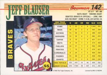 Jeff Blauser  baseball card collectible - Main Image 2