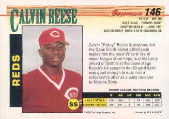 Calvin Reese  baseball card collectible - Main Image 2