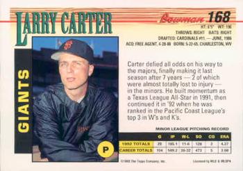 Larry Carter  baseball card collectible - Main Image 2