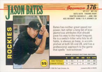 Jason Bates  baseball card collectible - Main Image 2