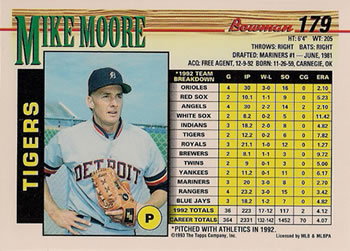 Mike Moore  baseball card collectible - Main Image 2