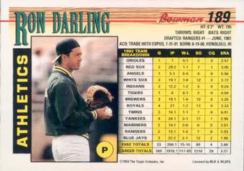 Ron Darling  baseball card collectible - Main Image 2