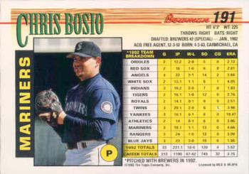 Chris Bosio  baseball card collectible - Main Image 2