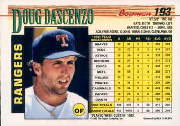 Doug Dascenzo  baseball card collectible - Main Image 2