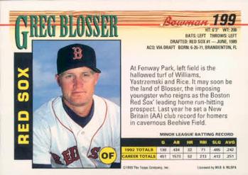 Greg Blosser  baseball card collectible - Main Image 2