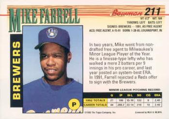 Mike Farrell  baseball card collectible - Main Image 2