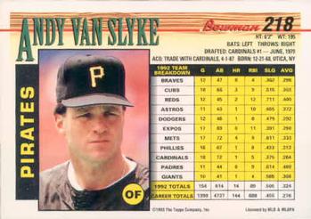 Andy Van Slyke  baseball card collectible - Main Image 2