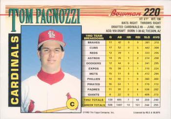 Tom Pagnozzi  baseball card collectible - Main Image 2