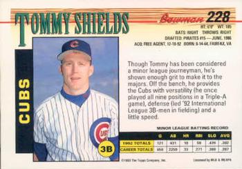 Tommy Shields  baseball card collectible - Main Image 2