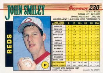 John Smiley  baseball card collectible - Main Image 2