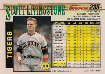 Scott Livingstone  baseball card collectible - Main Image 2