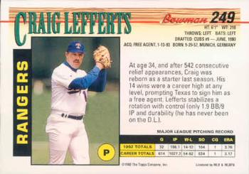 Craig Lefferts  baseball card collectible - Main Image 2