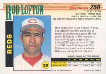 Rod Lofton  baseball card collectible - Main Image 2