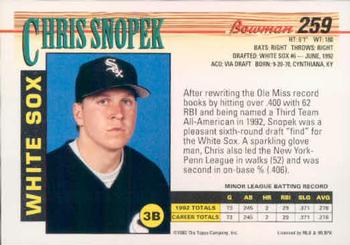 Chris Snopek  baseball card collectible - Main Image 2