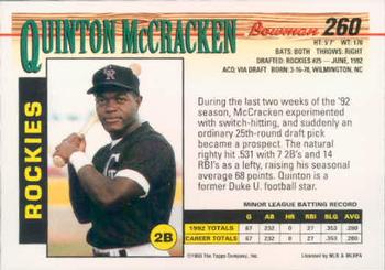 Quinton McCracken  baseball card collectible - Main Image 2
